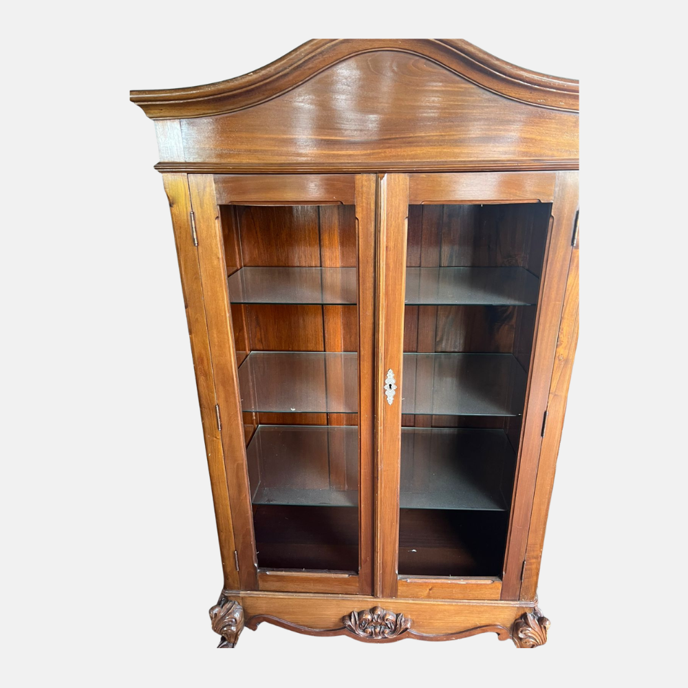 Vitrina de Madera Estilo Clásico Francés con Puertas de Vidrio