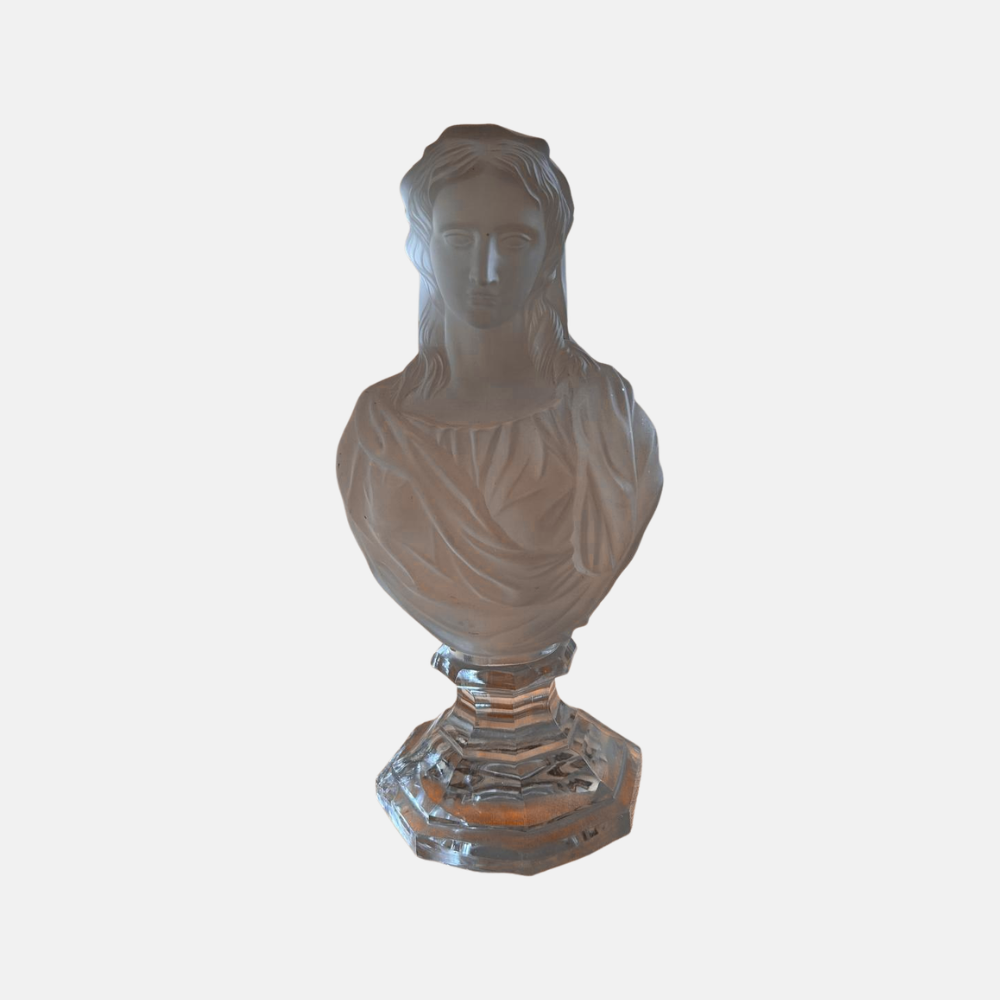 Exquisita Virgen de Cristal Baccarat Déposé Firmada | 30 cm