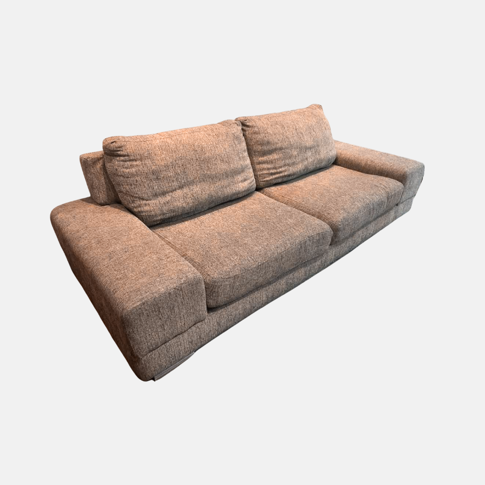 Juego de Sala Tapizado Beige-Gris | Sofás de 3 y 2 Plazas